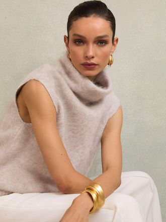 Reiss Atelier Neutral 100% Brushed-cashmere Tank Top, S