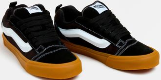 Vans Sneaker VANS Knu Skool, Damen, Gr. 38,5, b9m, schwarz, gum, Leder, Schuhe Sneaker