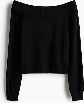 H&M Off-Shoulder-Shirt - Schwarz