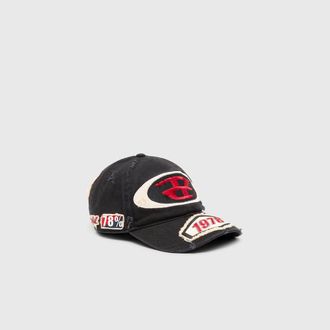 Diesel Baseball cap with embroidered patches - Caps - Unisex - Black