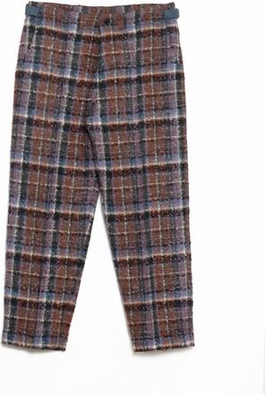 Nicholas Daley Mens 70s Trouser In Purple Mohair