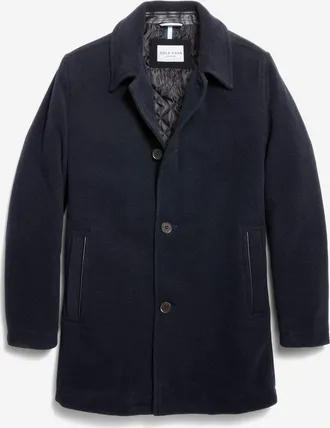 Cole Haan Mens Wool Blend Car Coat - Blue Size Medium