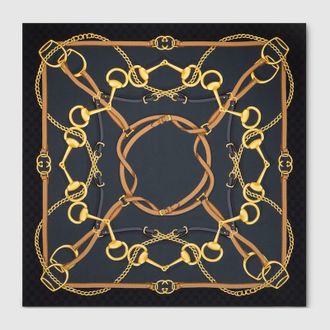 Gucci Printed Silk Cr&ecirc;pe Carr&eacute;, Black, Silk