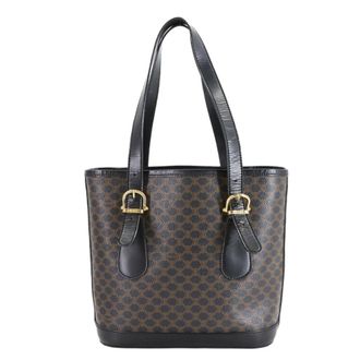 Celine Black Brown Pvc Leather Tote Bag (Pre-Owned)