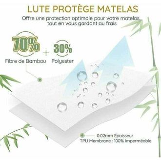 OEM Protector De Colch&oacute;n Impermeable 140x190/200 Cm, Fibra De Bamb&uacute;, Protector De Colch&oacute;n Transpirable, Hipoalerg&eacute;nico, Anti&aacute;caros, Antibacteriano, Silenc