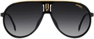 Carrera Champion 62mm Oversize Gradient Pilot Sunglasses in Black Gold/Dark Grey Sf at Nordstrom