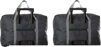 Generic 2 Pack Foldable Travel Duffel Bag,Compatible For Carry on Weekender Overnight Hospital Tote Gym Women Men(Black and Black)