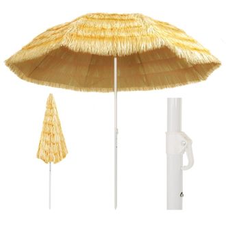 vidaXL Sombrilla De Playa Estilo Hawaii Natural 300 Cm Vidaxl