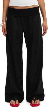 Cotton On Womens Haven Fold Over Pant in Black at Nordstrom, Size 10