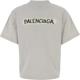 Balenciaga Womens Cotton Jersey T-Shirt White Elastane