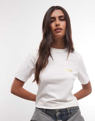 Barbour Colletta T-shirt con logo in bianco sporco