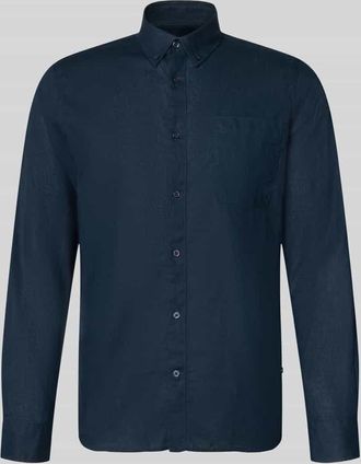 Matinique Regular Fit Freizeithemd mit Leinen-Anteil in Marine, Gr&ouml;&szlig;e XXL