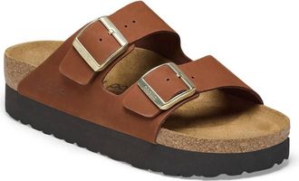 Birkenstock Womens Pappillio Arizona Platform Sandals In Pecan