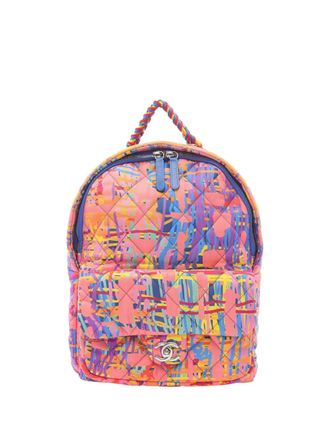 Chanel 2018 Quilted and Printed Nylon Foulard backpack - women - Nylon - One Size - Pink