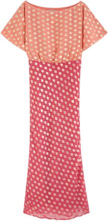 Never Fully Dressed Tilly Embroidered Chiffon Midi Dress - Pink - 18 (UK18 / Xxl)