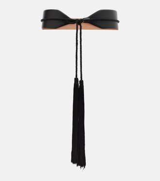 Alaia Tassel-trimmed leather belt