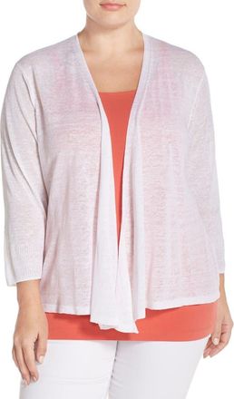 Nic+Zoe 4-Way Three Quarter Sleeve Convertible Cardigan in Paper White at Nordstrom, Size 1X