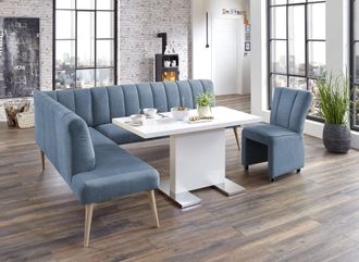 Exxpo Sofa Fashion Eckbank »Costa, moderne Rückensteppung, bequem und elegant, hoher Holzfuss« Frei im Raum stellbar