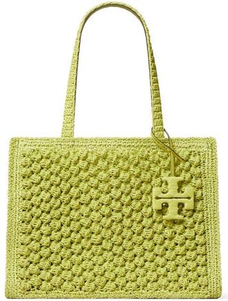 Tory Burch Ella Hand Crochet Straw Bag in Citrus Green at Nordstrom