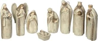 Allstate Floral Antiqued Nativity Set In Beige
