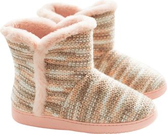 Yarnow Winter Pink Anti-Slip Snow Boots for Women, Thick Sole Warm Household Short Boots, Size L (Fits UK 5-6), Non-Slip Winter Home Shoes