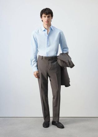 Mango Pantaloni completo slim-fit marrone medio - Uomo - 44 - MANGO MAN
