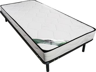 Vente-Unique Set 90 x 190 cm Rete a doghe + Materasso schiuma e rivestimento bamb&ugrave; - KANANI di NATUREA