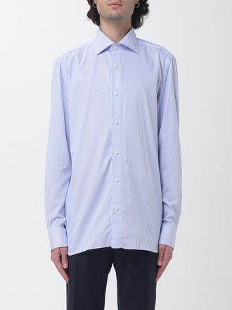 Borrelli Napoli Camicia a righe Luciano in cotone con collo francese