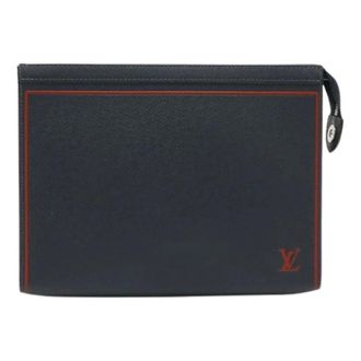 Louis Vuitton Pre-owned Clutches, female, Blue, Size: ONE SIZE Pre-owned Pochette Voyage MM Calf Leather Clutch Bag