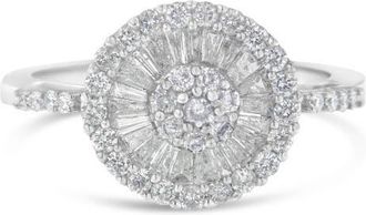 House of Brilliance 10KT White Gold 1.0 cttw Diamond Cocktail Ring at Nordstrom, Size 7