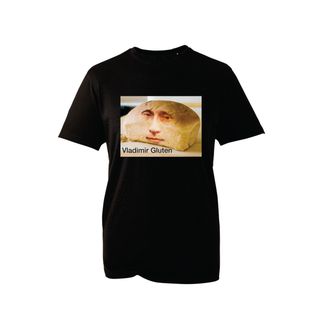 Generic Funny Bread Pun T-Shirt - Vladimir Gluten Meme Shirt, Humorous Food Pun Graphic Tee for Men Women (Black, L)