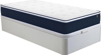 Vente-Unique Conjunto somier ba&uacute;l blanco + colch&oacute;n de muelles ensacados con sobrecolch&oacute;n integrado de 24 cm de grosor - ALTIER de YSM&Eacute;E