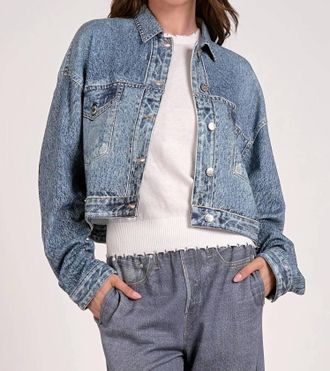 Elan Juliana Acid Wash Jacket In Denim