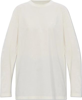 Yohji Yamamoto Logo T-Shirt - Heren - Longsleeves - Beige - S - Katoen - Tops