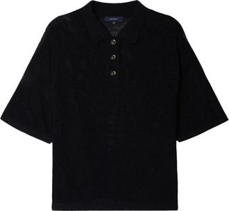 SOEUR Harvey Button Polo - Dames - Polos - Zwart - S - Wol - Tops