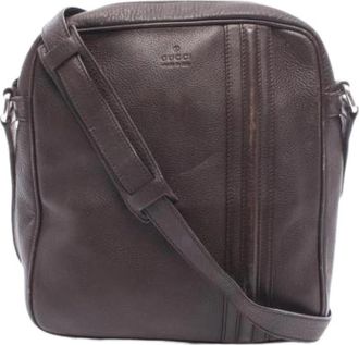 Gucci Pre-owned Vintage Shoulder Bag - unisex - Vintage Schoudertas - Bruin - ONE Size - Leer - Vintage