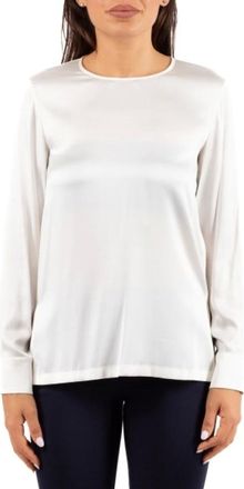 Max Mara Overhemden, Dames, Beige, XS, Satijn, Lodi Shirt