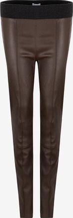 Brunello Cucinelli Nappaleder-Leggings mit hohem Strick-Taillenbund