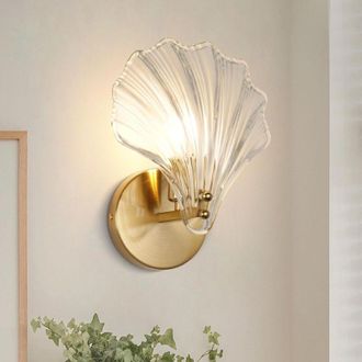 OEM Aplique De Pared Con Forma De Concha Marina, Aplique De Pared De Cristal Con Forma De Concha Marina, Casquillo E14, Luminaria Moderna (bombilla No Inc