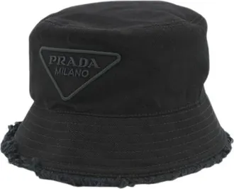 Prada Pre-owned Accessories, female, Black, Size: ONE SIZE Pre-owned Vintage Cotton Hat