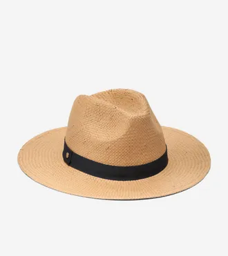 Cole Haan Womens Straw Fedora - Beige Size Small/Medium