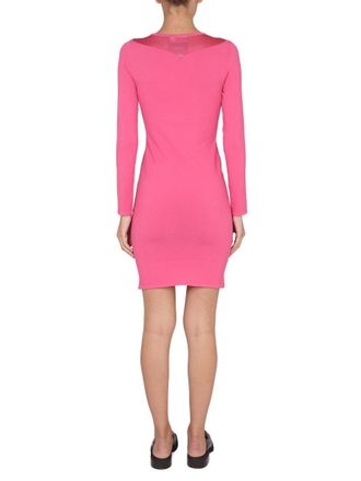 Moschino Slim Fit Viscose Dress - Pink