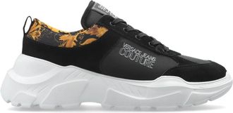 Versace Jeans Couture Barocco Print Sneakers - Heren - Sneakers - Zwart - 45 EU - Leer - Schoenen