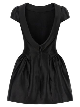 Self Portrait Collared Taffeta Mini Dress - Black