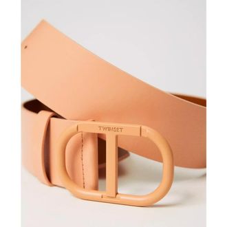 Twinset Oval T Canyon Sunset Riem - Dames - Riemen - Oranje - S - Leer - Accessoires