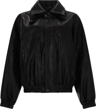 Magda Butrym Black Solid Shirt Collar Jacket