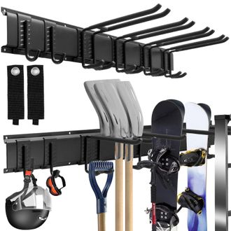 OEM Estante Organizador De Herramientas De Pared, Estante De Almacenamiento Para Garaje Con 6 Ganchos, Colgador De Herramientas De Jard&iacute;n Para Equipos De 