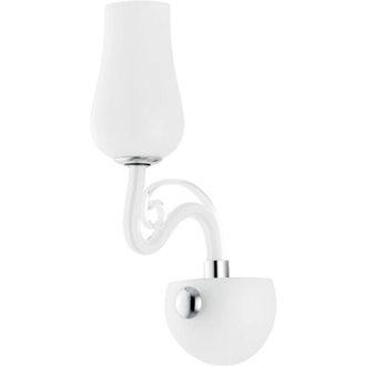 Fan Europe Applique angel in vetro bianco con dettagli cromati e trasparenti