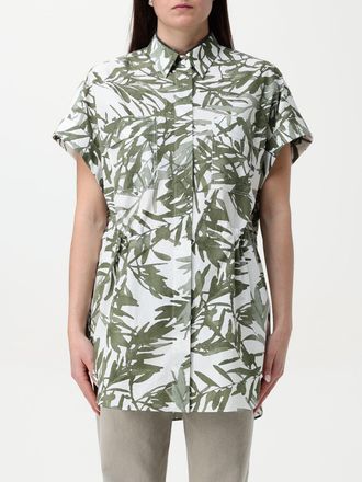 Brunello Cucinelli Bladvorm Print Shirtjurk met Touwtjes in de Taille
