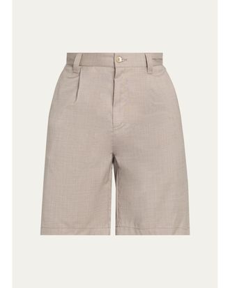 Frescobol Carioca Mens Wool Pleated Bermuda Shorts